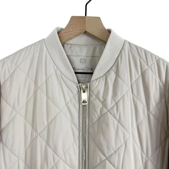 Massimo Dutti Longline Quilted Jacket Cream Sz S - Picture 3 of 14